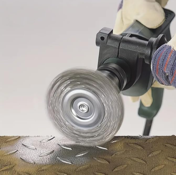 AEE® 6'lı Çelik Tel Çanak Fırça Seti Matkap Ucu Dairesel Pas Sökücü Temizleme Yağ Çapak Alma Parlatma Sıyırma Zımpara Ahşap Metal Çelik Kaynak Boya Çıkarıcı Kazıma Aparatı