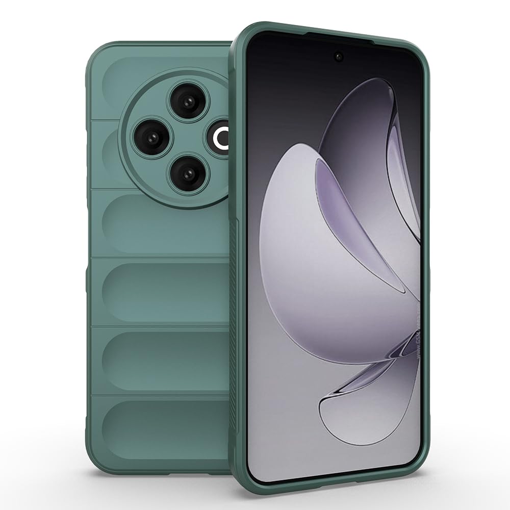 Kilifplus Tecno Spark 30C 4G ile Uyumlu Kılıf, Silikon, Oluklu Tasarım, Esnek, Tam Uyumlu, Etnik Kapak, Kaliteli, Koyu Yeşil