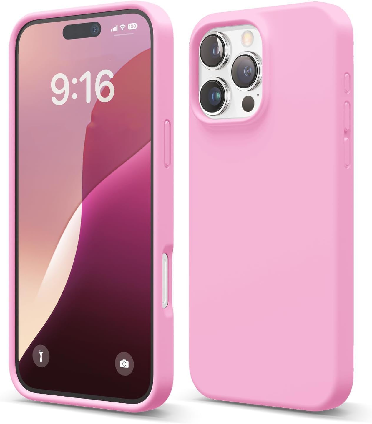 Apple iPhone 16 Pro Max Uyumlu Özel İpeksi Dokunuş Hissi Veren İçi Yumuşak Kadife Lansman Silikon Kılıf Kapak (Pembe)