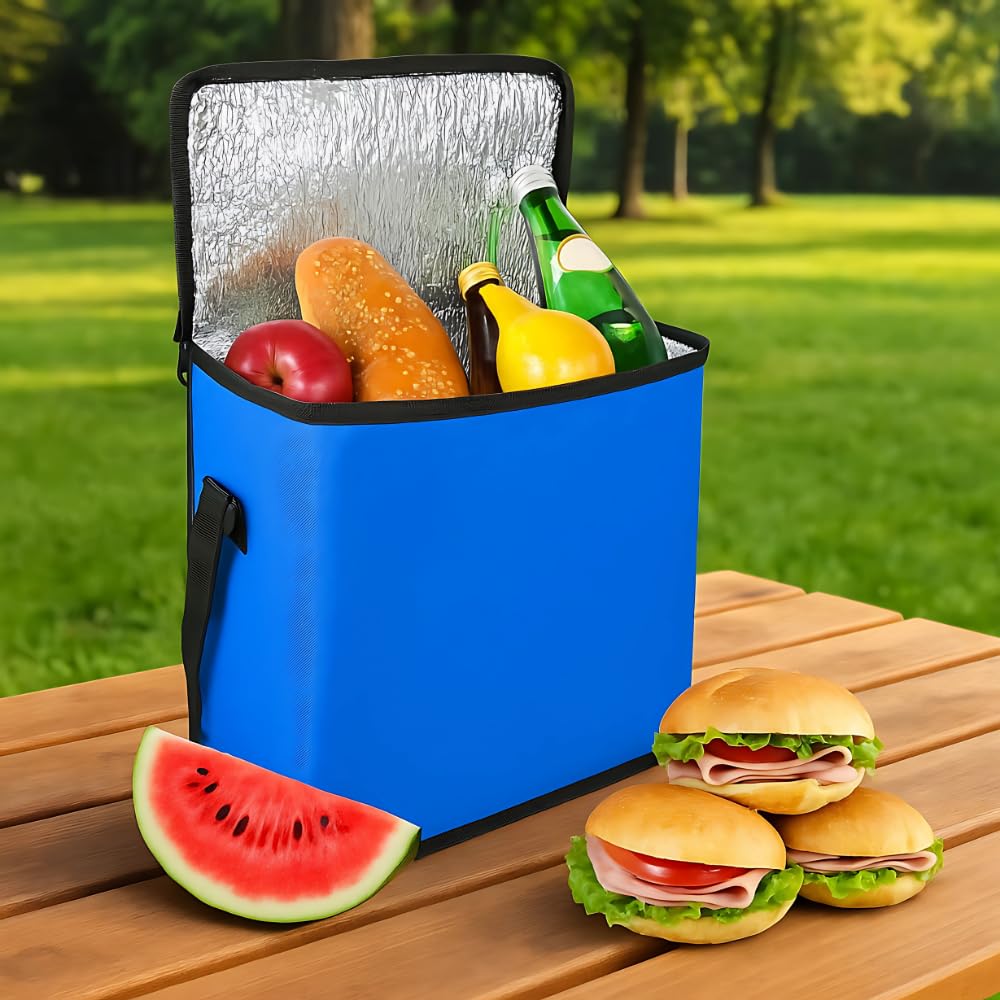 FİGİZA® 25 Litre Termal Soğutucu Piknik Çantası – Kamp, Plaj, Oto Buzluk ve Seyahat için Serin Tutucu Termos Çanta, Hafif & Taşınabilir (Mavi)