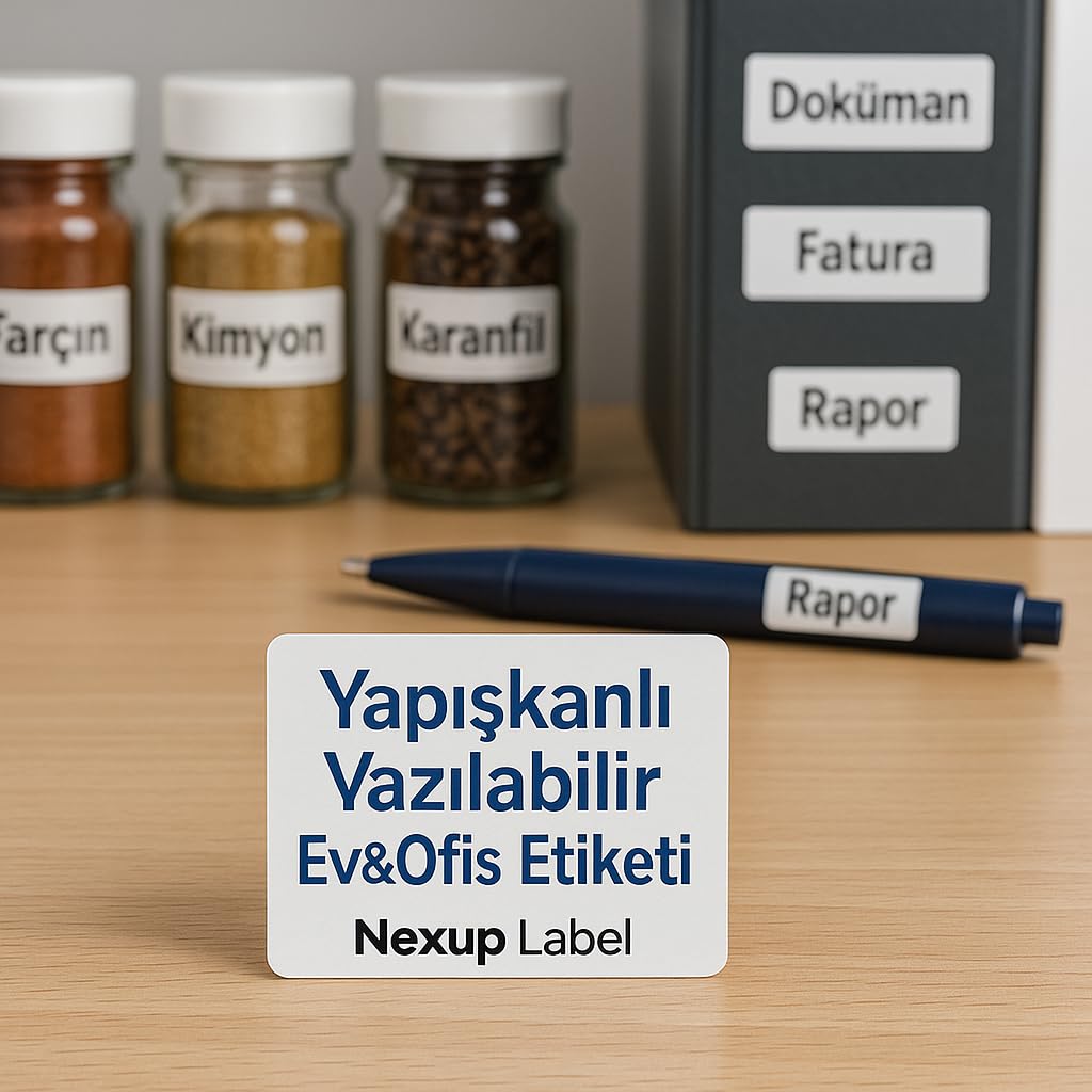 100x50 mm Beyaz Yapışkanlı Kalemle Yazılabilir Etiket, Sticker, Ev ve Ofis Organizasyonu, Düzenleyicisi - 500 adet