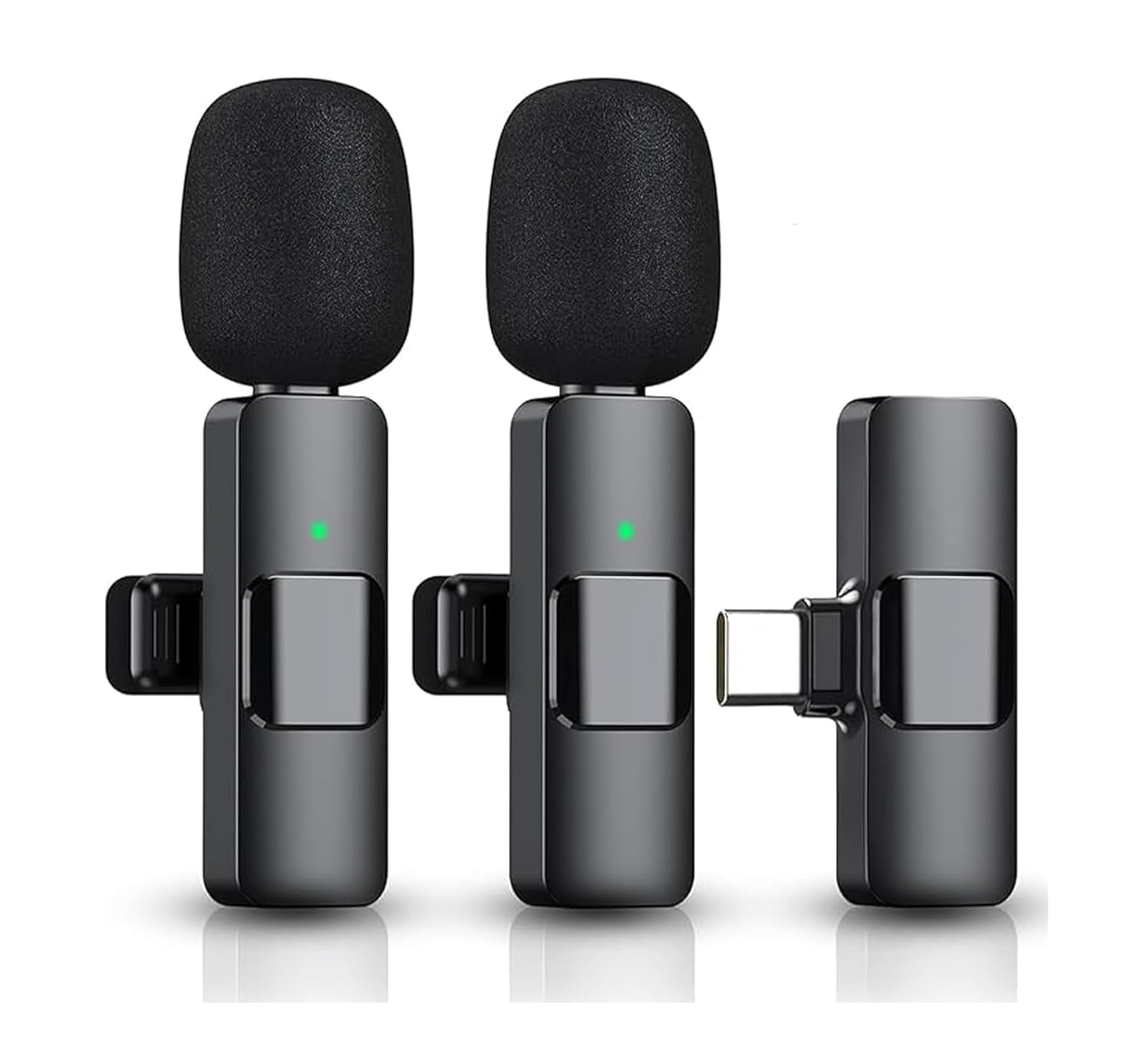 Daytona K9T2 Type-C Bağlantılı, 360° Ses Yakalama, Gürültü Azaltma Özellikli; Android, iPad ve iphone 15 ve 16/Plus/Pro/ProMax ve 17/Pro/ProMax Uyumlu Kablosuz Çiftli Yaka Mikrofonu