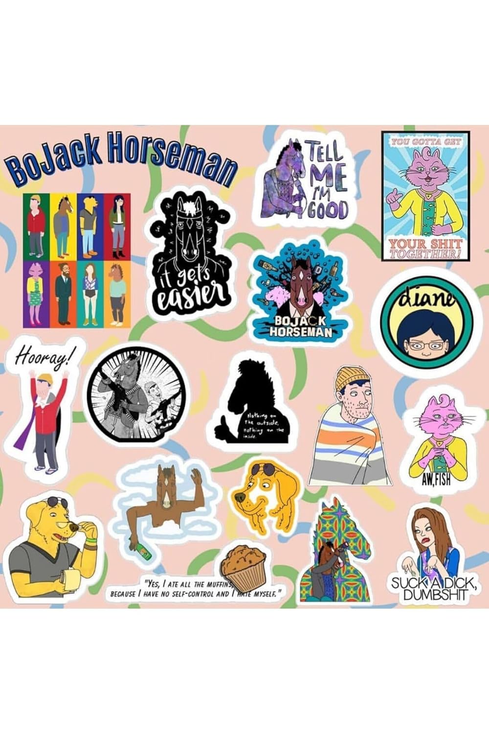 Ms Major Selection Bojack Horseman Sticker Seti | Laptop Notebook Telefon Etiket Journal