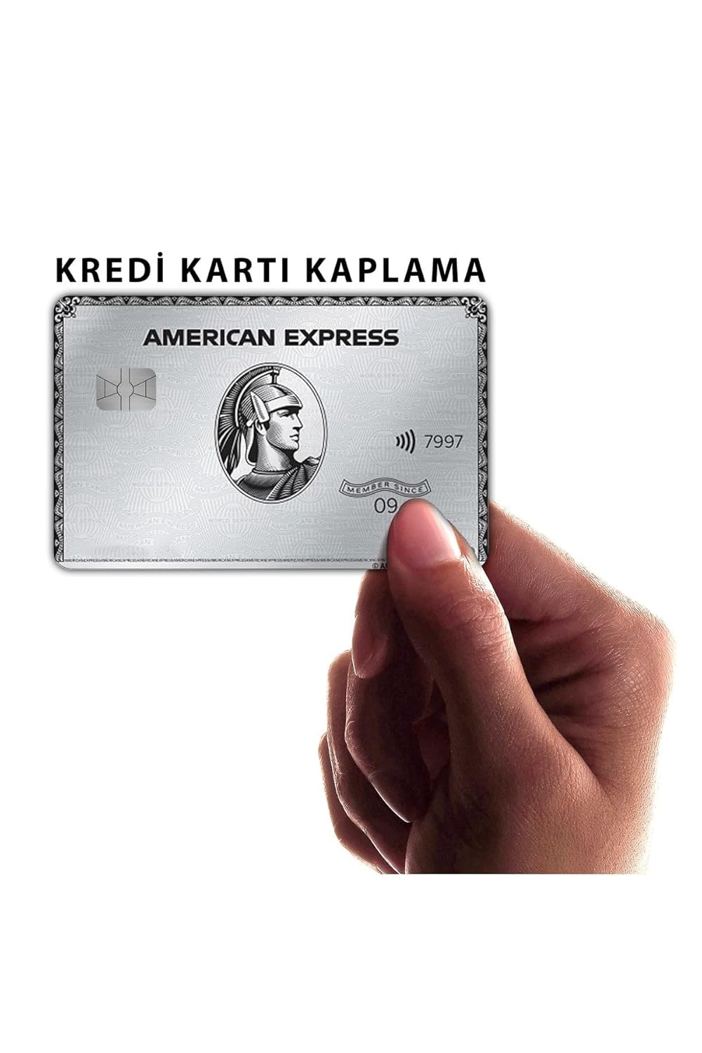 Ms Major Selection Silver American Express Kart Kaplama Sticker Kart Etiketi