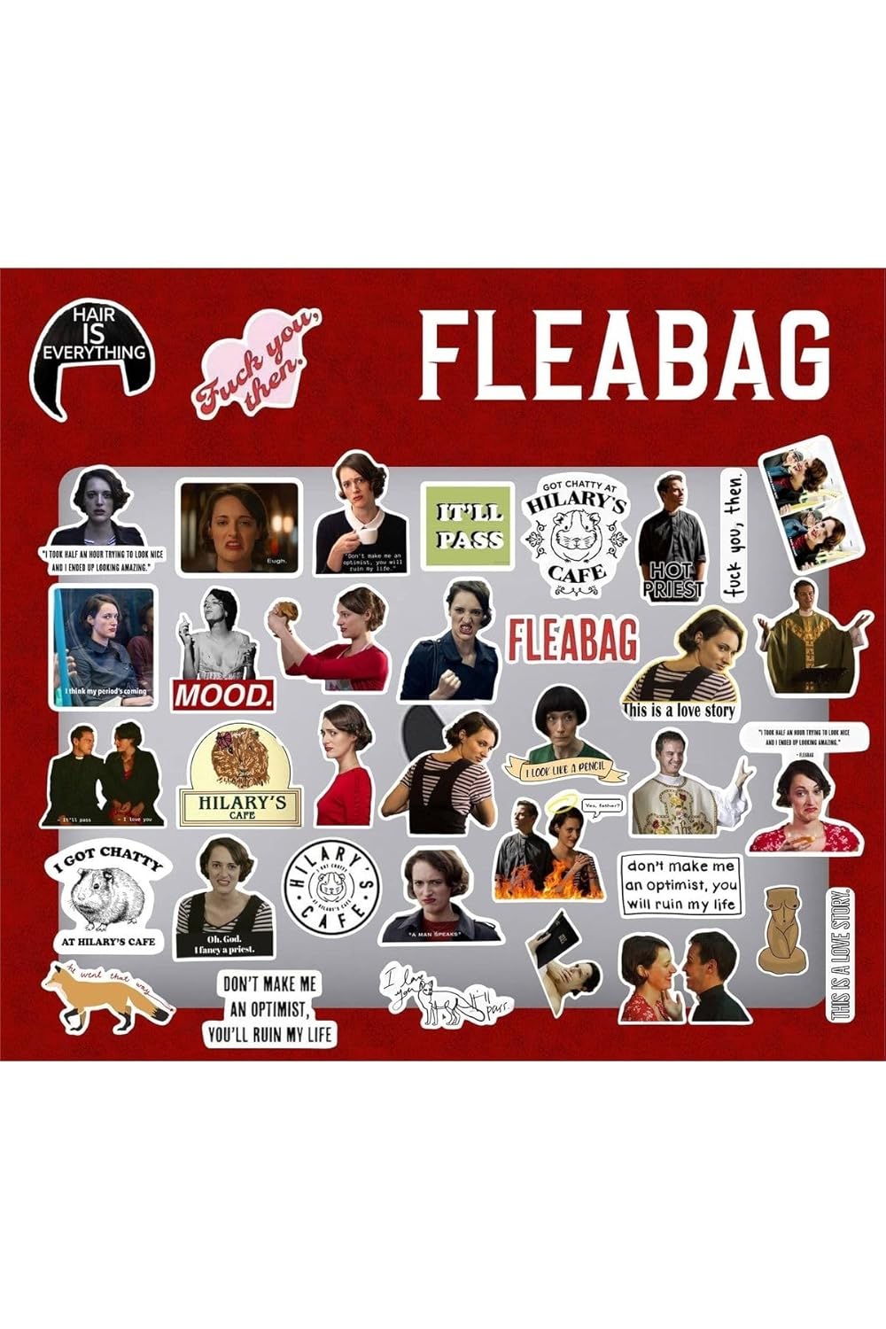 Ms Major Selection Fleabag Laptop Notebook Telefon Kılıfı Sticker Paketi