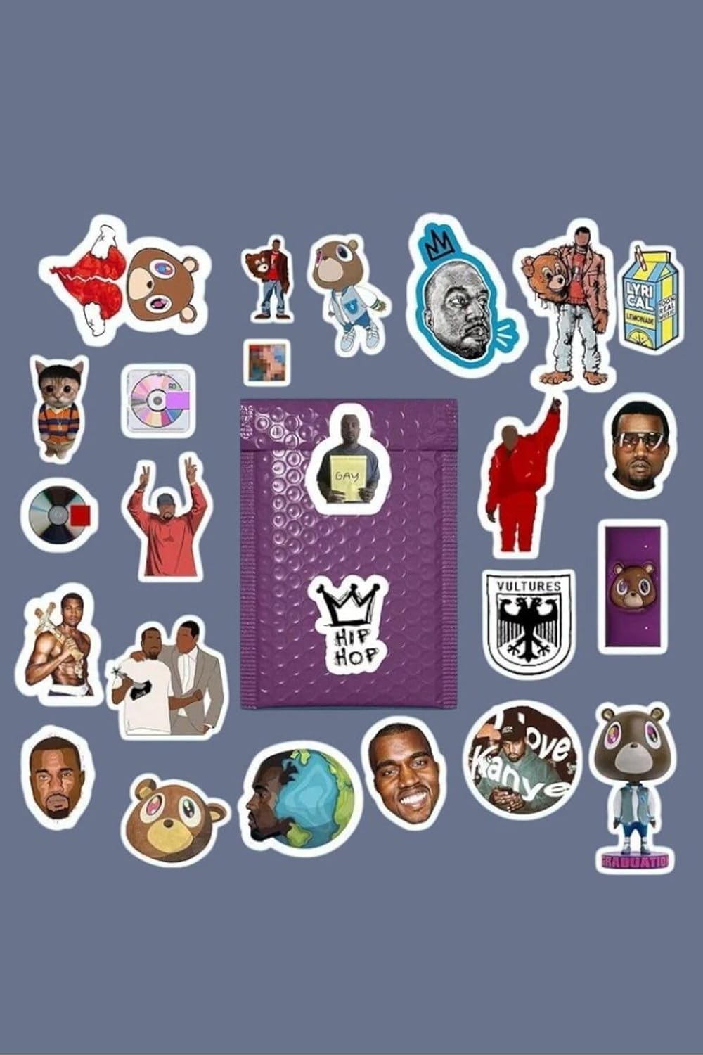 Ms Major Selection Kanye West Rap Sticker Paketi/Bullet Journal Defter Çıkartma Ajanda Laptop Etiket, 8764587987487