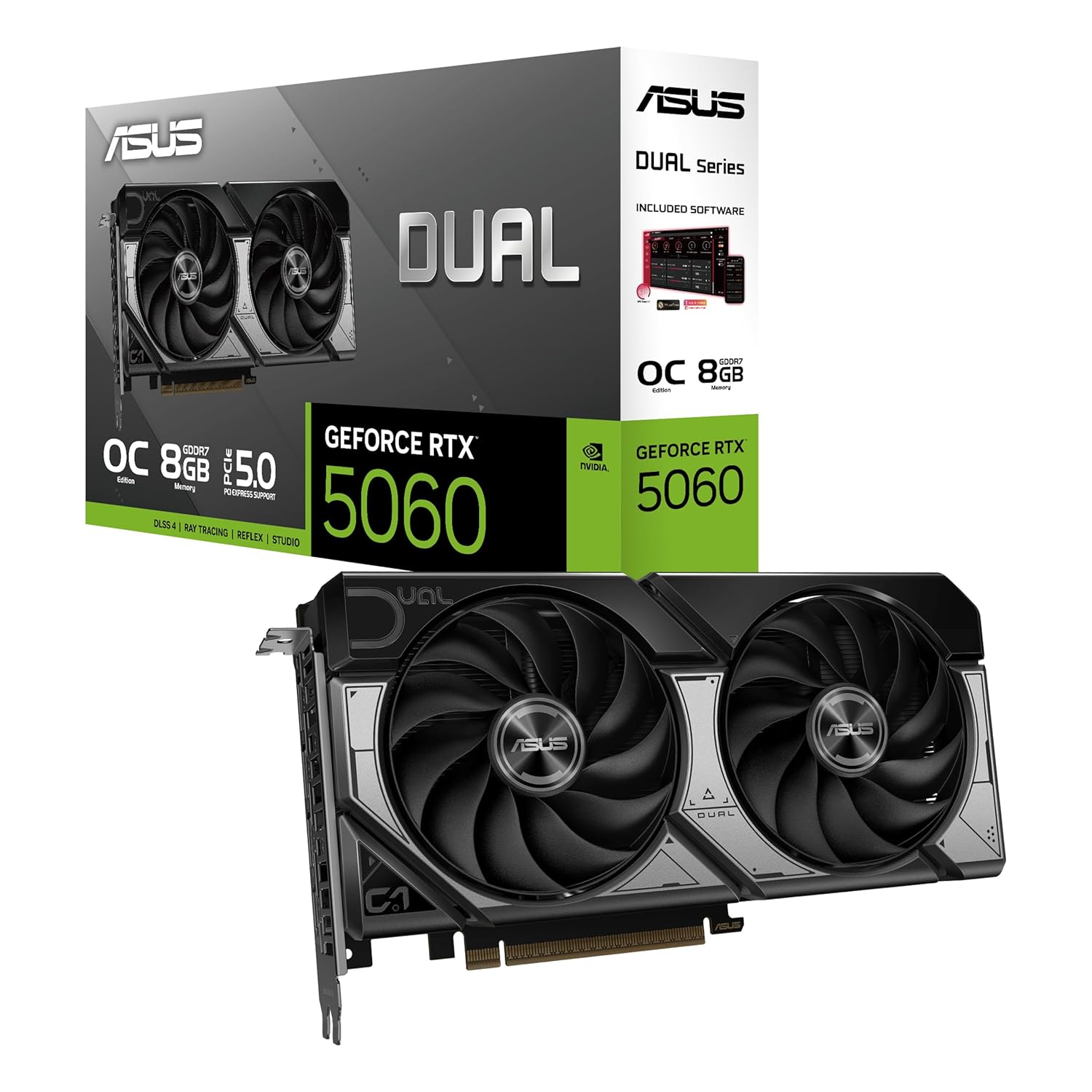 ASUS DUAL RTX5060 O8G NVIDIA GEFORCE RTX 5060 8GB GDDR7 128bit OC HDMI 3xDP DLSS3 EKRAN KARTI