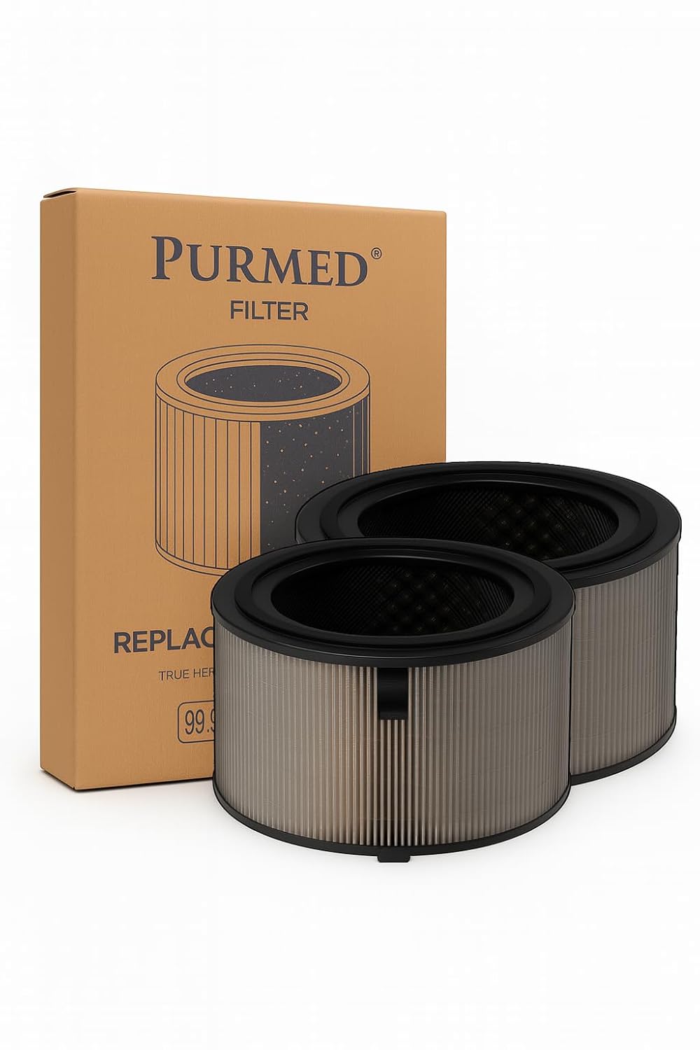 Purmed Philips AC3210 / AC3220 / AC3221 Uyumlu Hava Temizleyici Filtre – FY3200/30 Modeli ile Uyumlu 2’li Paket HEPA + Aktif Karbon Yedek Filtre Seti