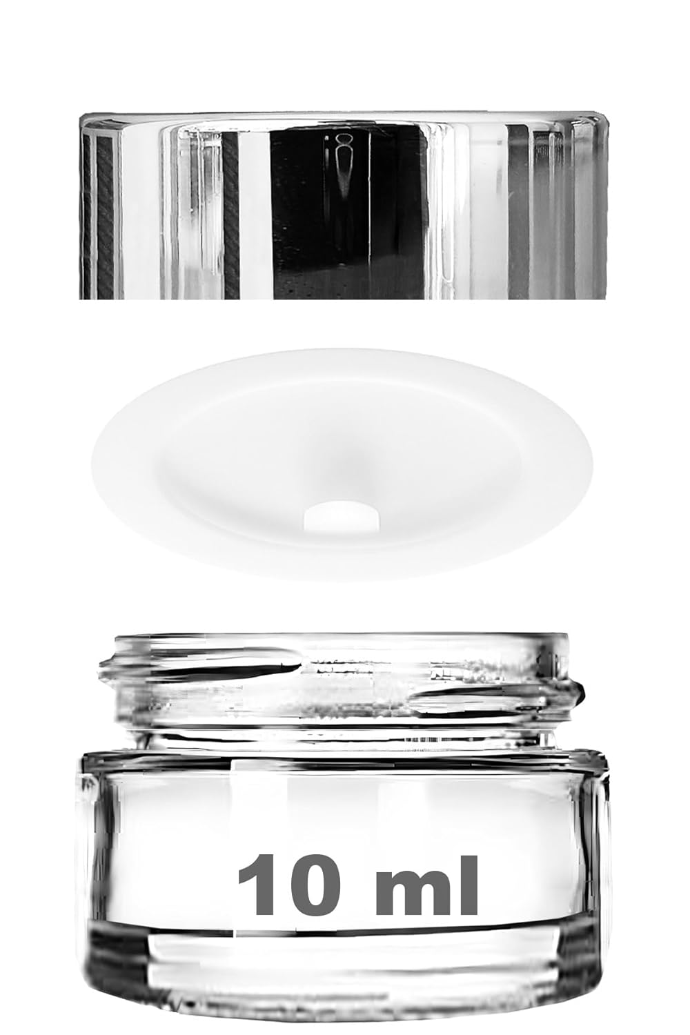 Afracam Mini Şeffaf Cam Kavanoz, 10 ml Hacimli, Sızdırmaz Aynalı Kapaklı, Krem ve Kozmetik Saklama Kutusu, Lip Balm 1 Adet