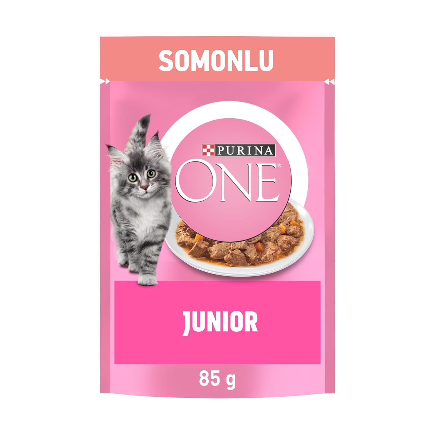 PURINA ONE Somonlu Yavru Kediler için Yaş Kedi Maması 85 Gram, 26 Adet