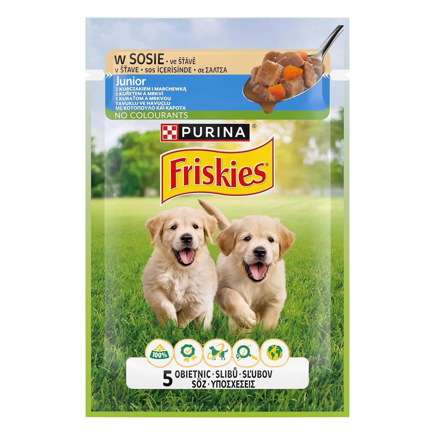 Friskies Yavru Köpekler İçin Tavuklu Havuçlu Yaş Mama 85 Gram, 26 Adet