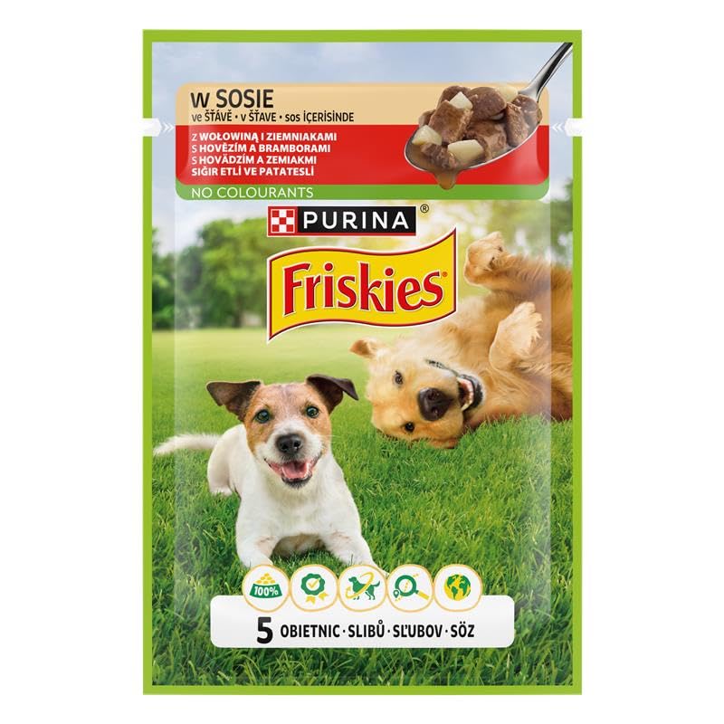 Friskies Yetişkin Köpekler için Sığır Etli Sebzeli Yaş Mama 85 Gram, 26 Adet