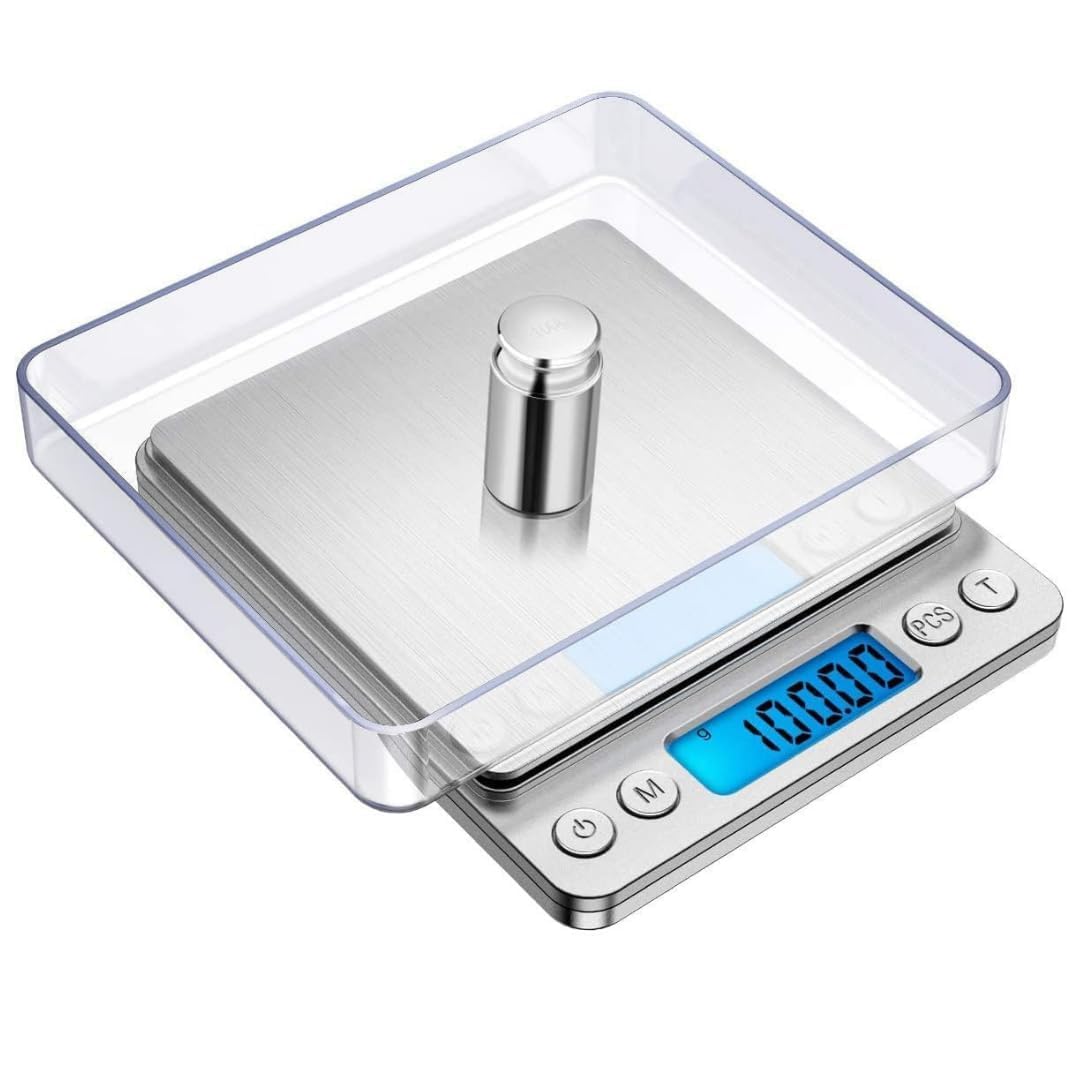 Jouis Dijital Mutfak Hassas Tartı, 3 KG Kapasite, 0.1 Gr Hassasiyet, LCD Ekran, Mutfak ve Kuyumcu Terazisi