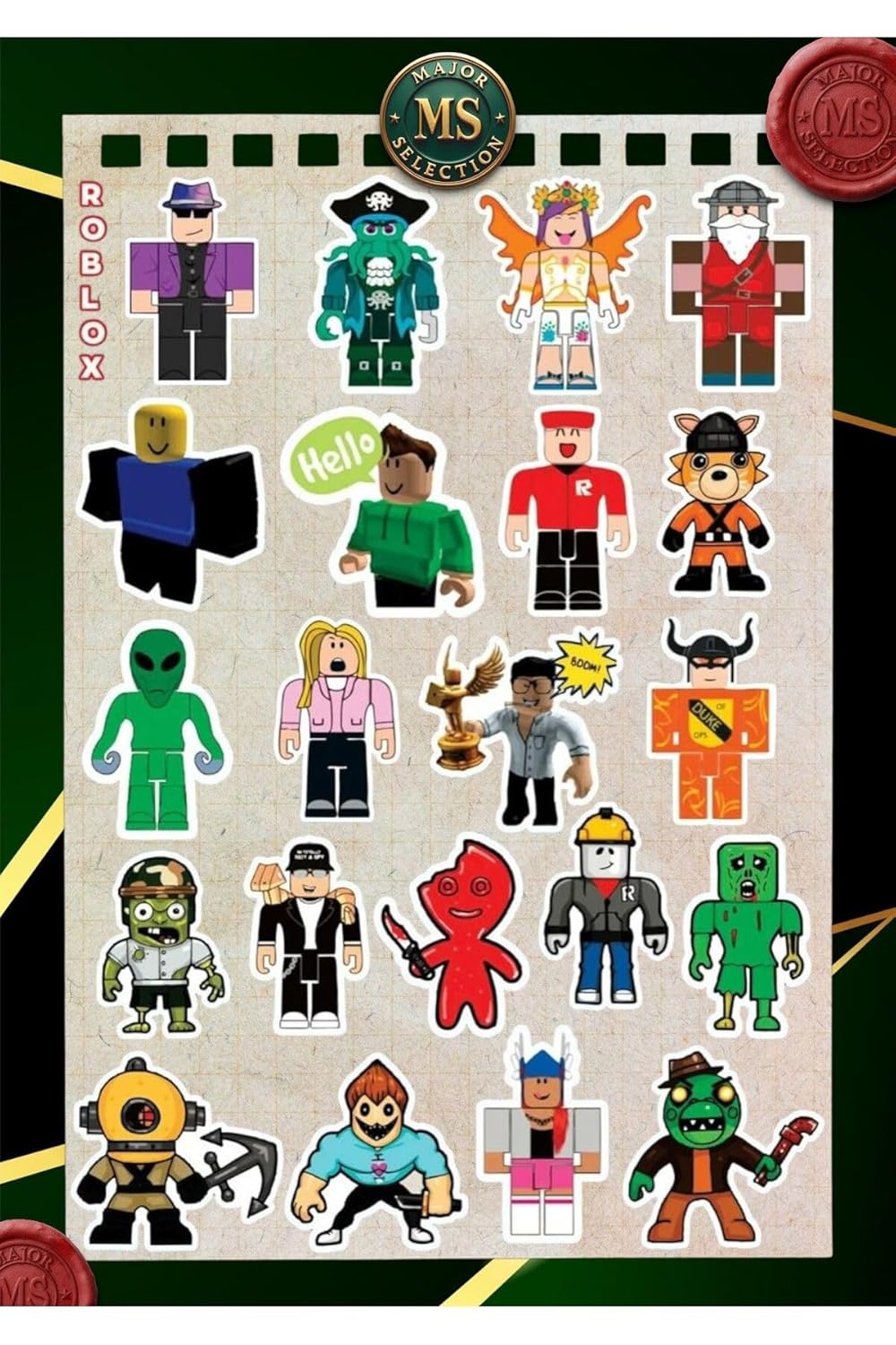 Ms Major Selection Roblox Sticker Etiket 21'Li Paket Laptop Telefon Tablet Bullet Journal Etiket