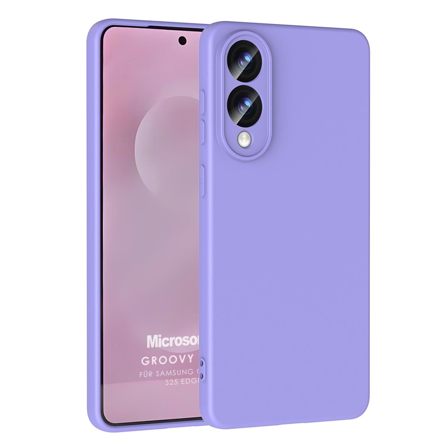 Microsonic Samsung Galaxy S25 Edge Kılıf Groovy Soft Lila [Galaxy S25 Edge ile Uyumlu Kılıf - Lila]
