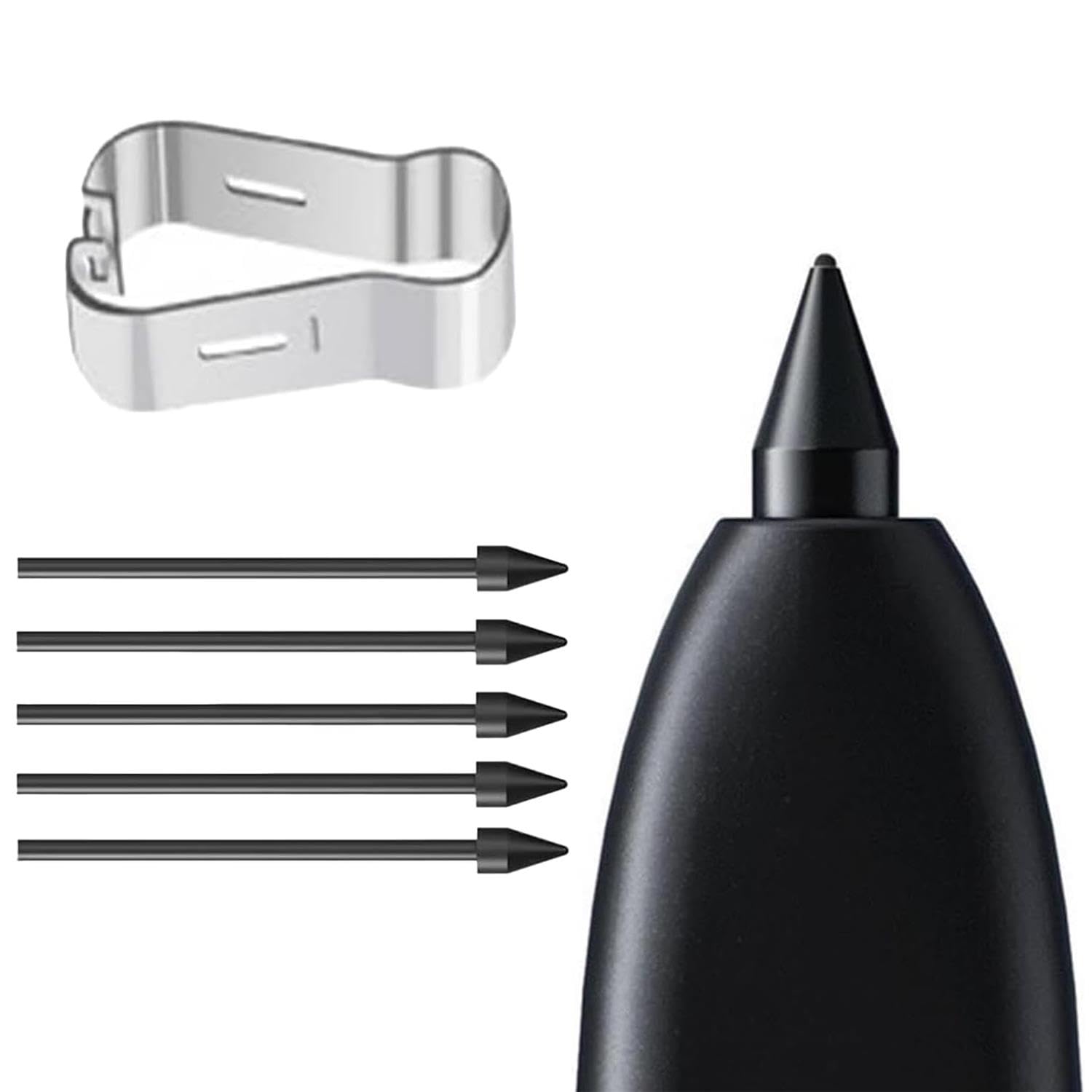 Microsonic Samsung Galaxy Tab S10 FE Plus Pencil Uçları 5`li Paket Siyah [Galaxy Tab S10 FE Plus X620 ile Uyumlu Dokunmatik Kalem Ucu - Siyah]