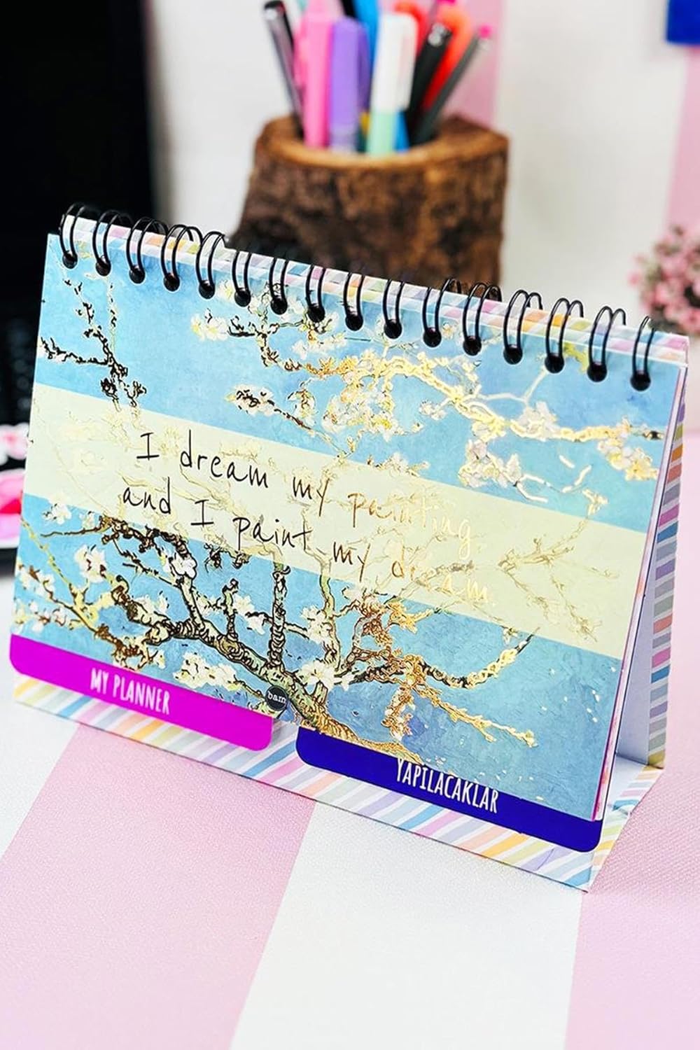 Özel Tasarımlı Yeni Nesil Masa Üstü Planner 2 Sayfa Sticker (Van Gogh)