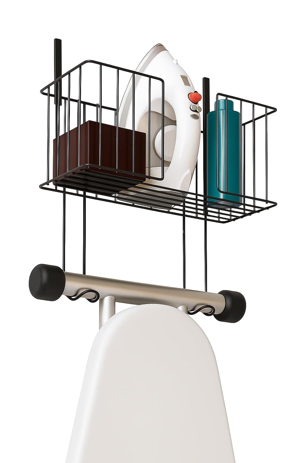 Busstier Duvara Monte Ütü Düzenleyici Raf Ütü Masası Askısı Metal Organizer 15 kg Taşıma Kapasiteli Banyo ve Çamaşır Odası İçin Pratik Depolama Çözümü