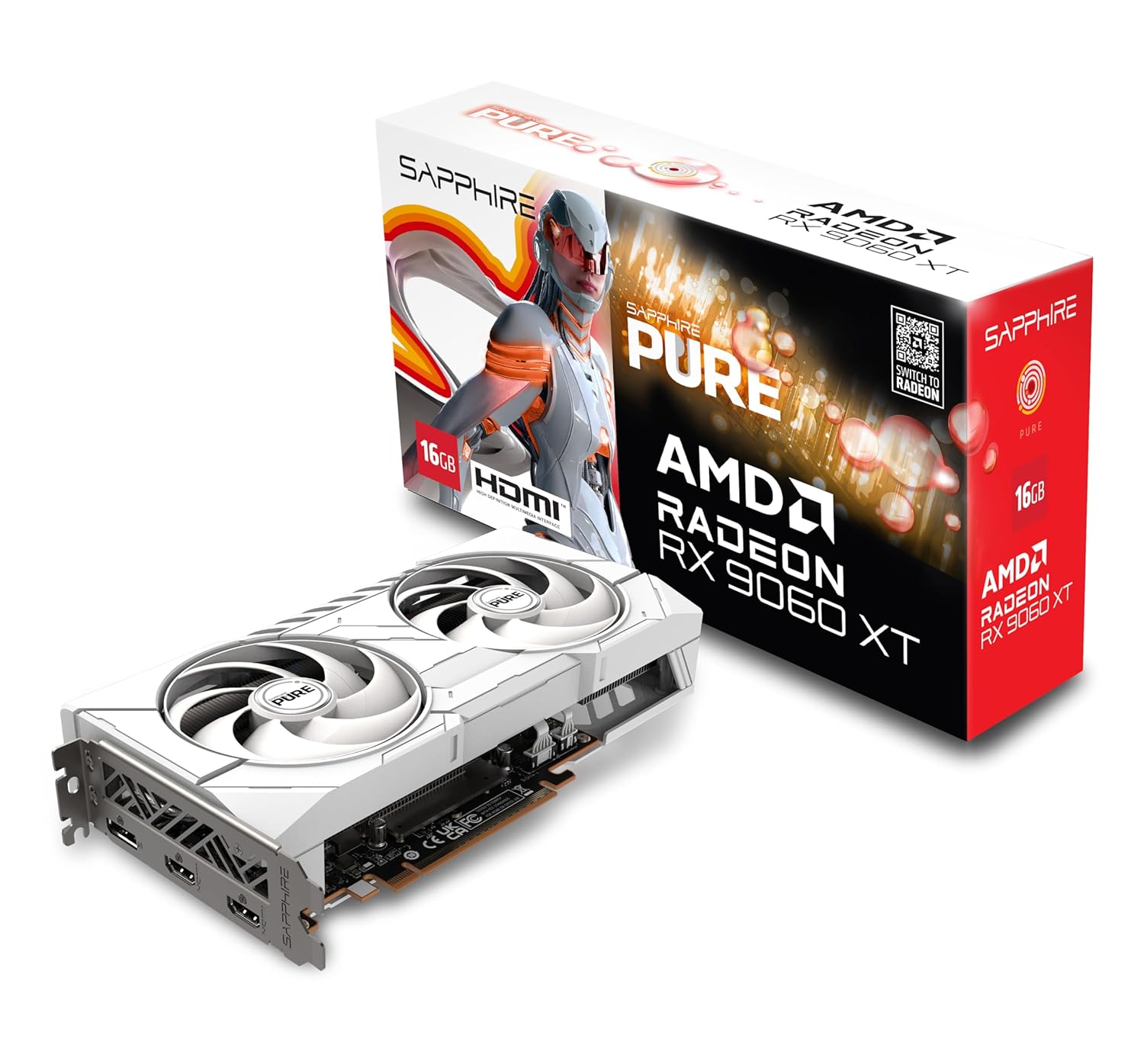 SAPPHIRE PURE AMD RADEON™ RX 9060 XT GAMING OC 16GB DUAL HDMI/DP GPU, Ekran Kartı