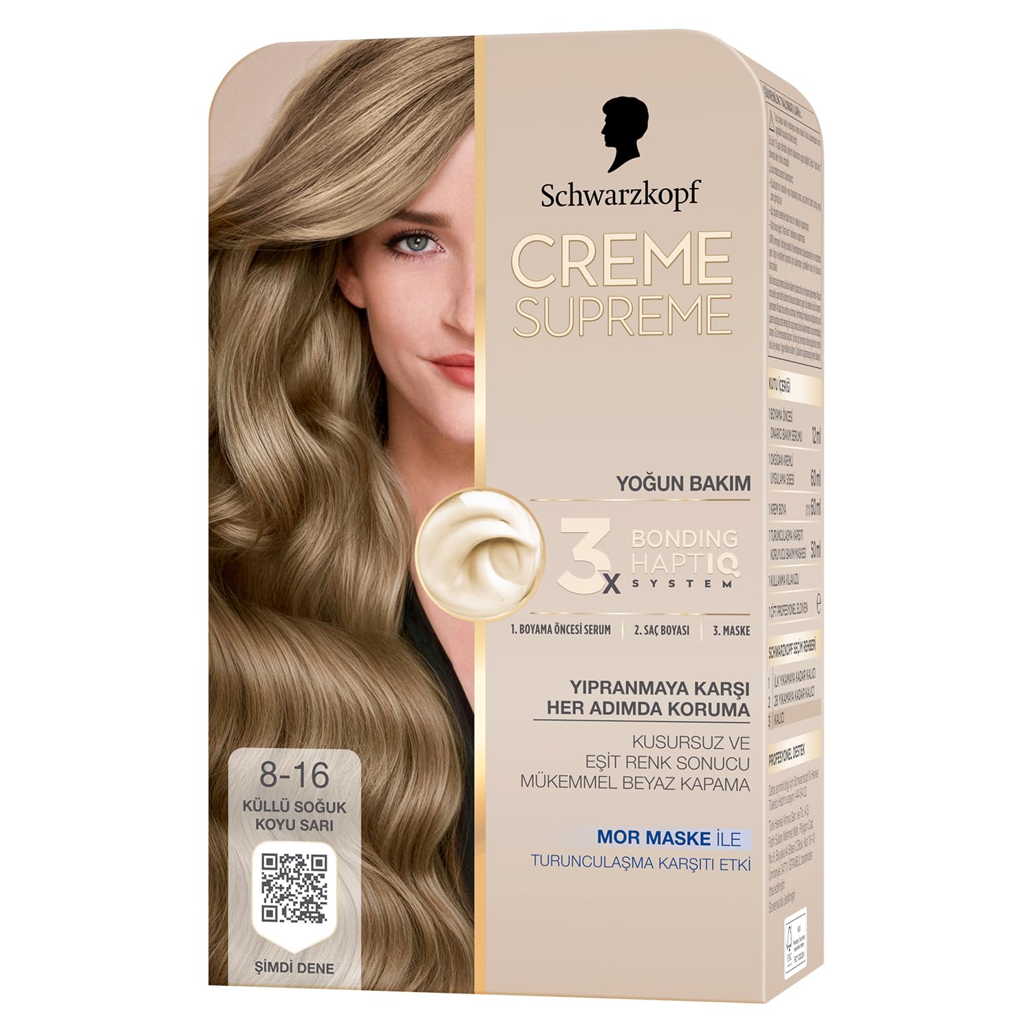 Schwarzkopf Creme Supreme Saç Boyası 8-16 Küllü Soğuk Koyu Sarı
