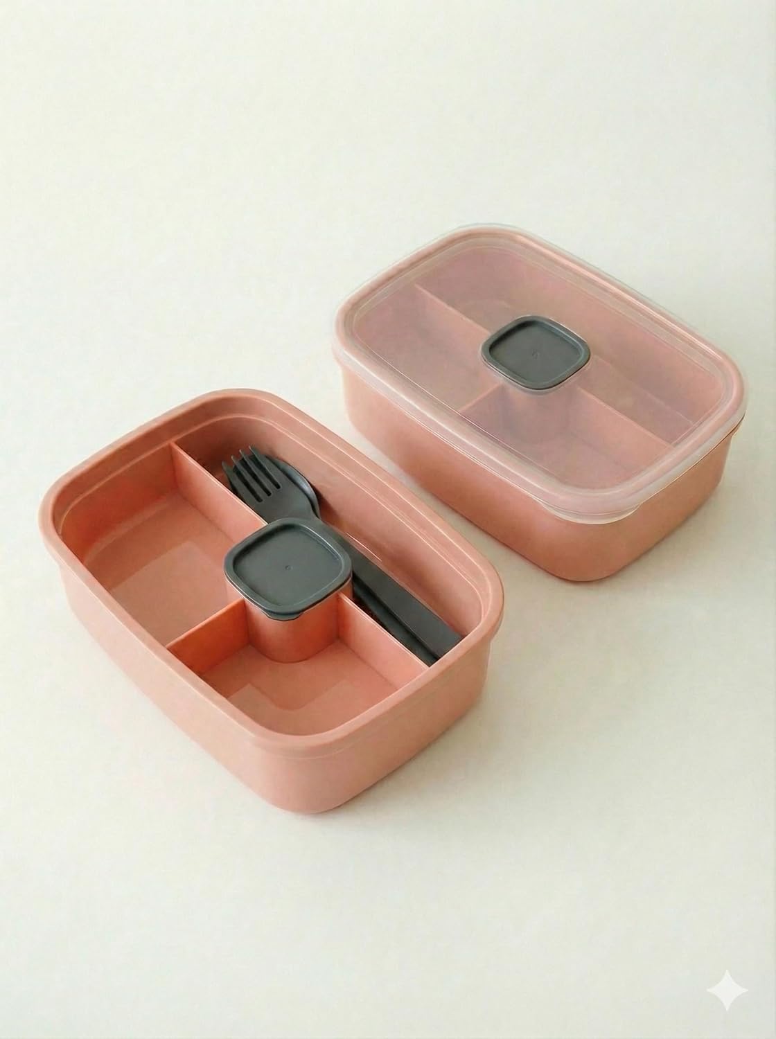 Vios Store Sızdırmaz Lunch Box – 3 Bölmeli Yemek Kabı | Öğle Yemeği Kutusu | Saklama Kabı | BPA İçermez (Yavruağzı)