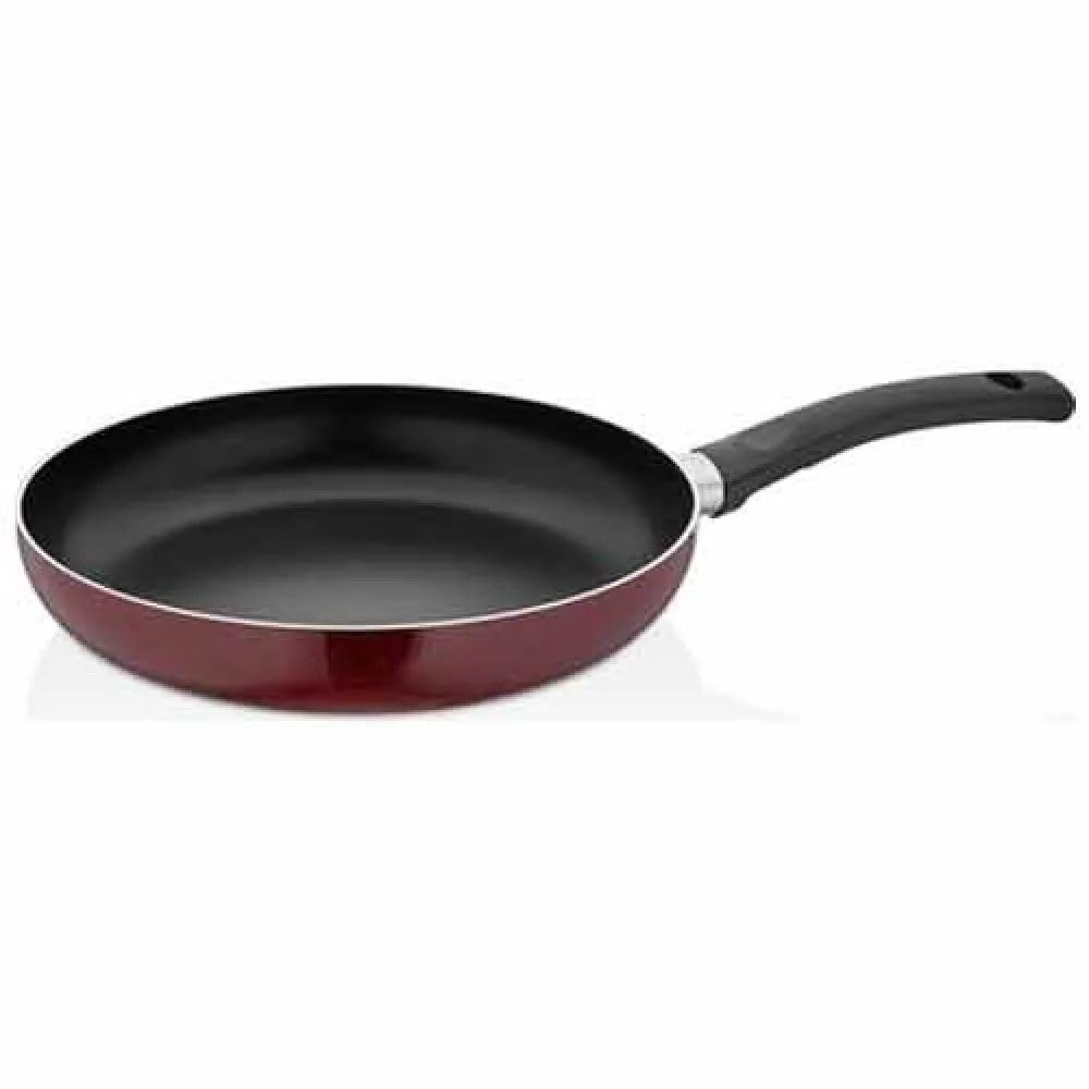 26 Cm Bordo Renk Gövde Yanmaz Yapışmaz Teflon Tava