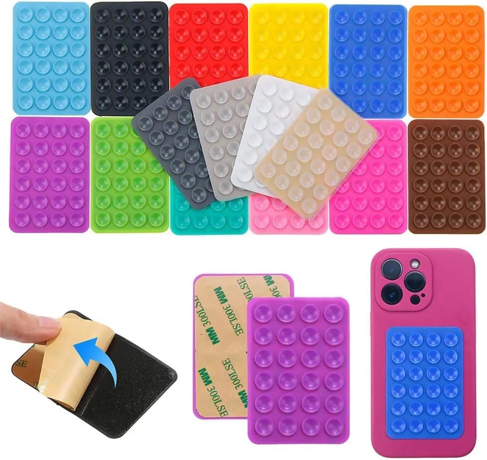 Cep Telefonu Sabitleyici Ped, Vantuzlu Telefon Tutucu, Güçlü Yapışkan Özellikli Telefon Yapıştırma Pedi (Pembe)