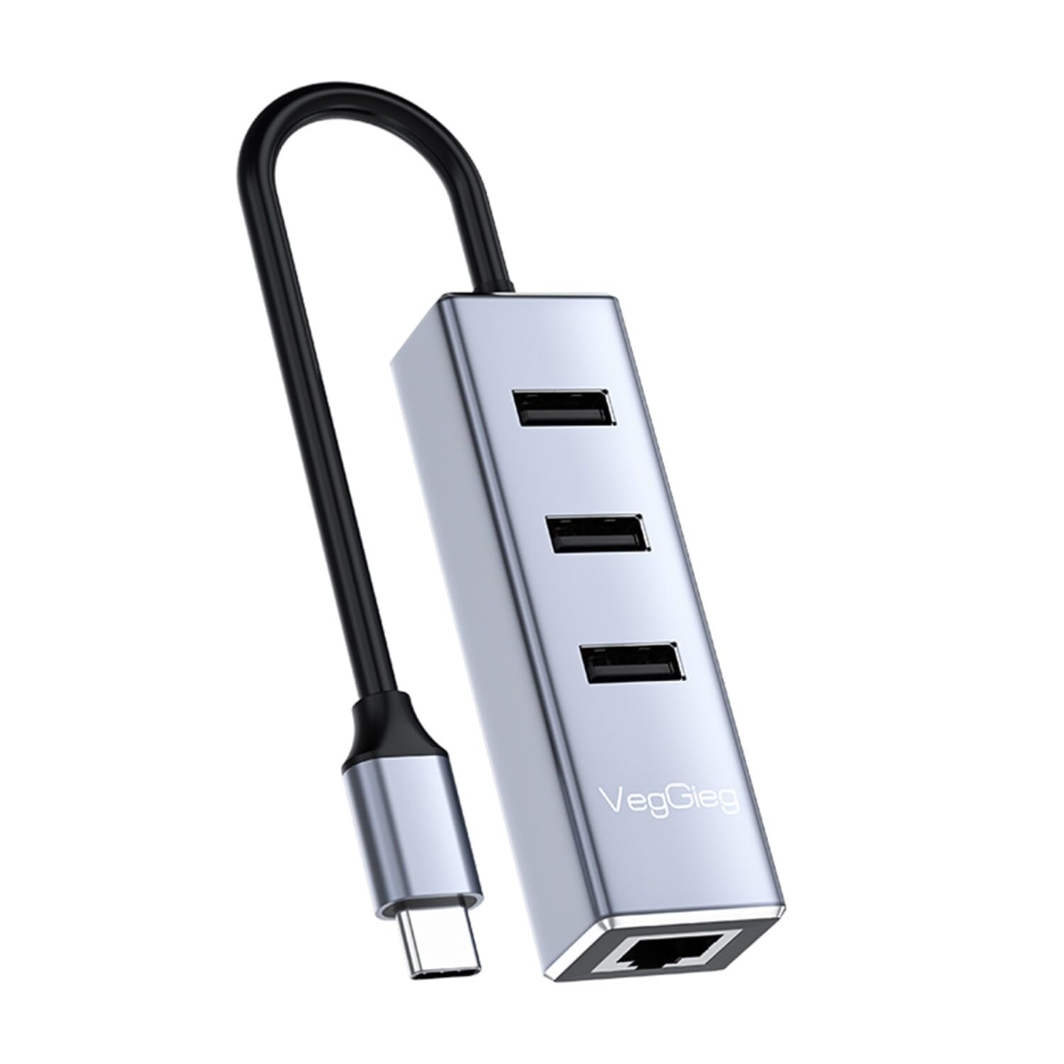 Veggieg USB Type-C to 100Mbps Ethernet Çevirici ve 3 Portlu USB Hub Çoklayıcı