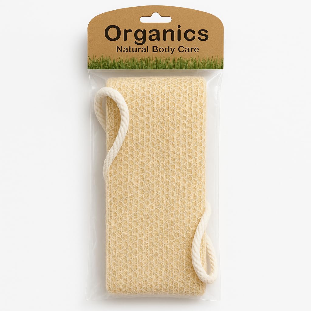 Organics Doğal Banyo Kesesi, Sırt Kesesi, 40x10 cm, Bej