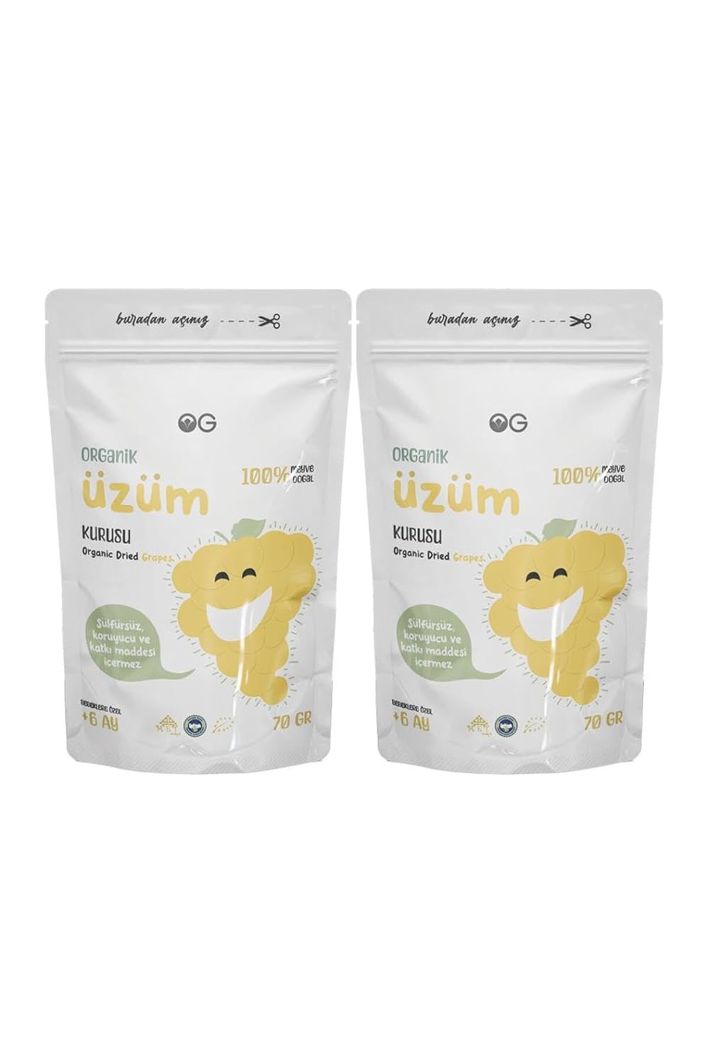 OG 2'li Organik Üzüm Kurusu 70g