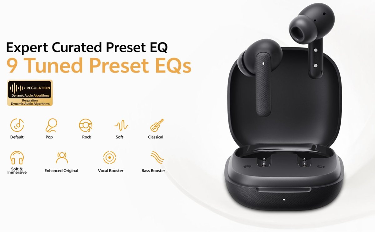 QCY Buds Bluetooth Kulaklık - Şık Tasarım - iPX4-35 Saat Ultra Uzun Pil Ömrü - Düşük Gecikme 0.06s -AI Beyaz