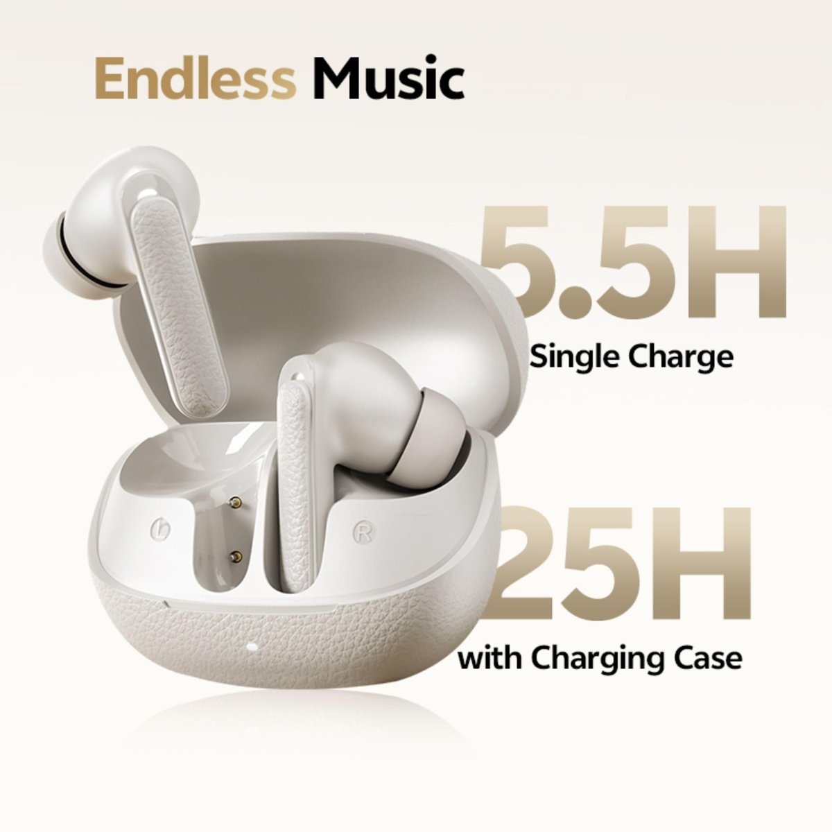 QCY Buds Anc HT15 Bluetooth Kulaklık - 45 dB. ANC - 6 Mikrofon ENC - Çift Cihaz Gürültü Engelleme iPX4 Siyah