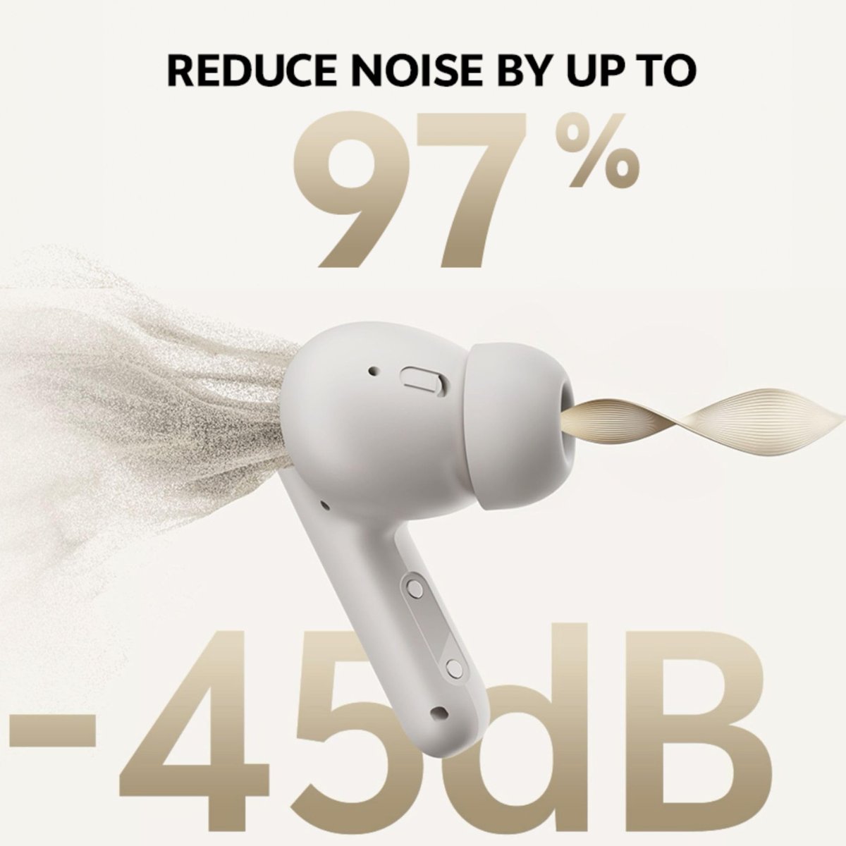 QCY Buds Anc HT15 Bluetooth Kulaklık - 45 dB. ANC - 6 Mikrofon ENC - Çift Cihaz Gürültü Engelleme iPX4 Siyah