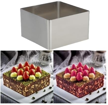 Çelik Kare Şeklinde Pasta Kek Parfe Kalıbı