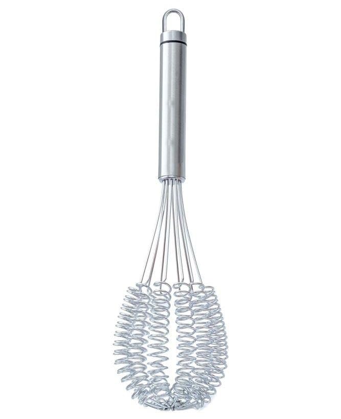 MallArt® Paslanmaz Çelik Spiral Çırpıcı - 32 cm Yumurta Çırpma Teli | El Mikseri | Manuel Karıştırıcı | Ergonomik Saplı Mutfak Aleti