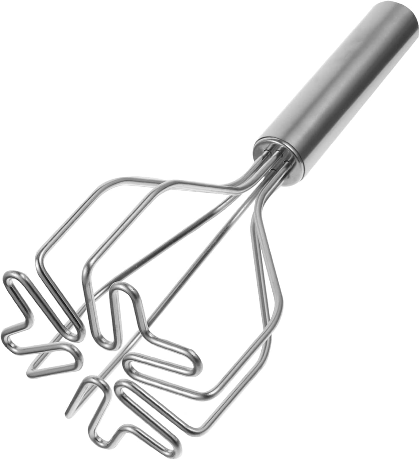 MallArt® Paslanmaz Çelik Yıldız Tabanlı Patates Ezici - 25,7 cm Ergonomik Püre Ezici | Manuel Spiral Püre Aleti | Patates Presi