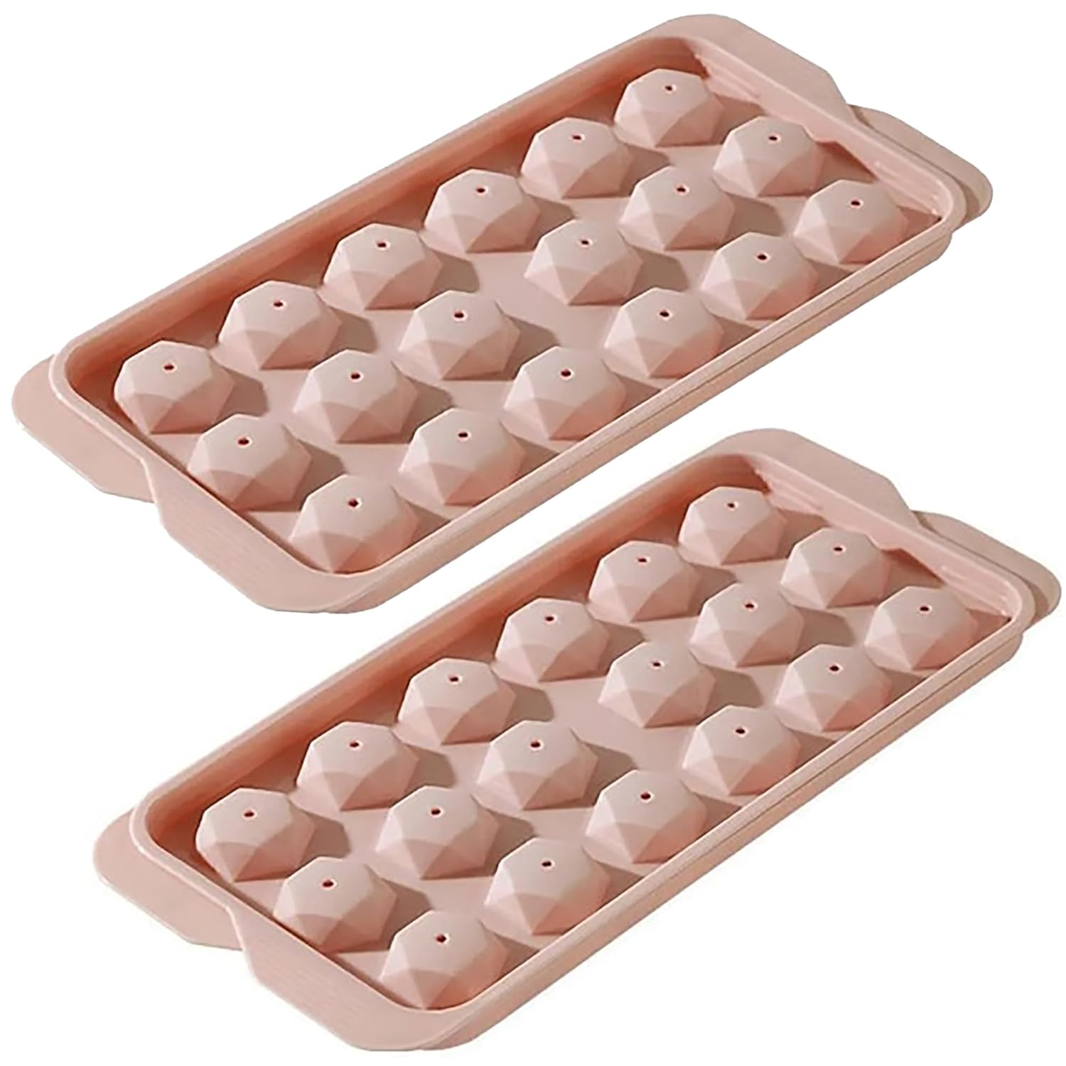 Promosyonca Elmas, Kristal Şekilli Buz Kalıbı, 18 Bölmeli, Farklı Renk ve Adetlerde (2, Pembe)