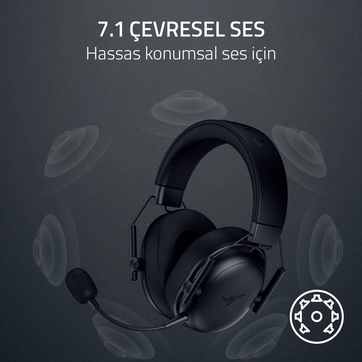 Razer BlackShark V3 X HyperSpeed - Kablosuz E-Spor Kulaklık - Ultra hafif 270g - TriForce 50mm sürücü - Çıkarılabilir Mikrofon - Surround ses - HyperSpeed 2,4Ghz & Bluetooth - PC/Mac | Siyah