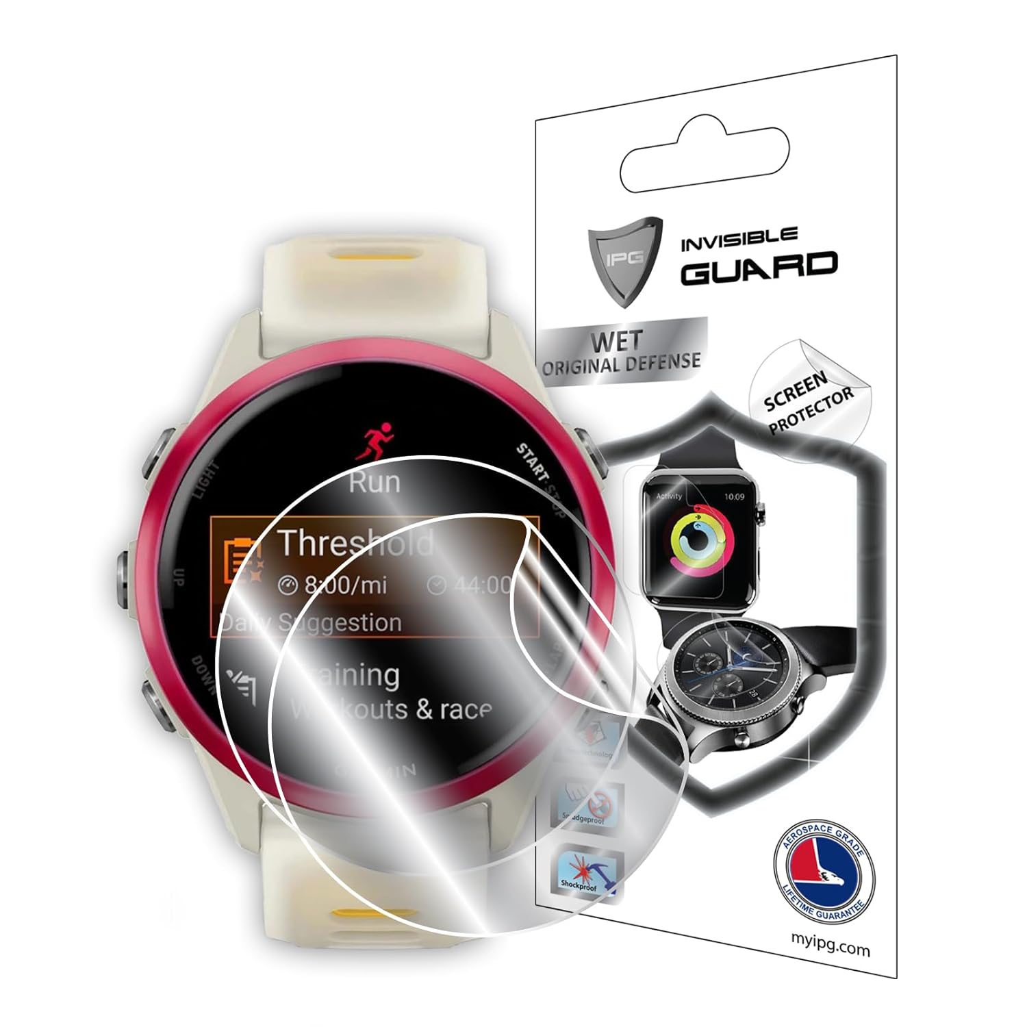 Garmin Forerunner 570-42mm GPS Running Smartwatch ile uyumlu IPG HydroGel Ekran Koruyucu (2 Adet)