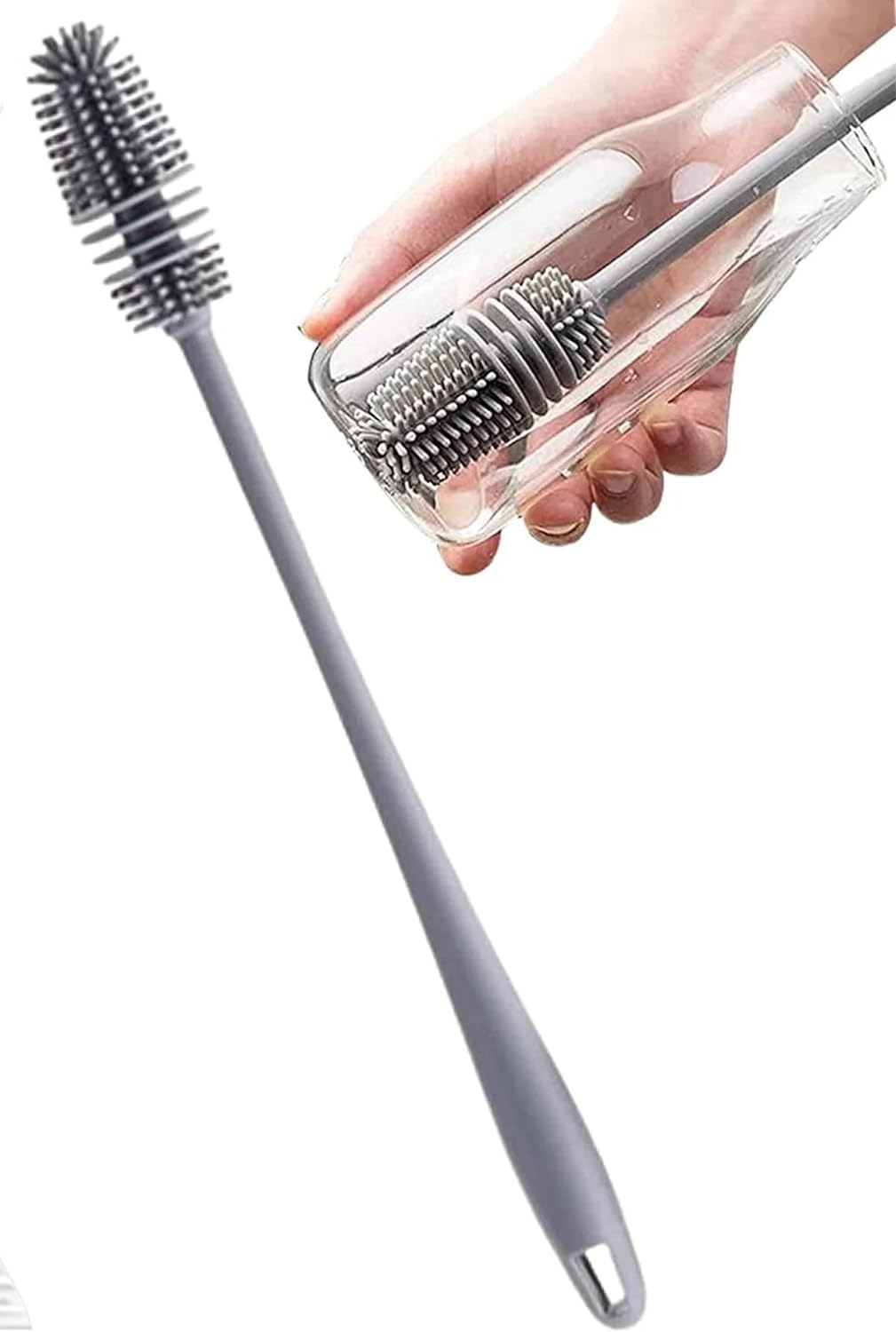 Silikon Biberon Fırçası – BPA İçermez, Şişe ve Matara Temizleme Fırçası, Çok Amaçlı Silikon Fırça, Emzik ve Cam Eşya Temizlik Fırçası, Çizmez, Dayanıklı