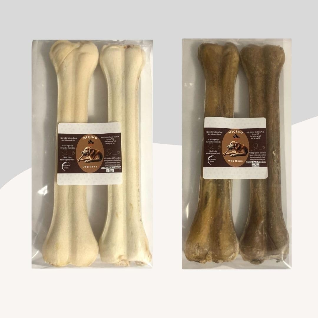 27 Cm Beyaz ve Naturel Press Çiğneme Kemiği 2 Paket (4 Adet)