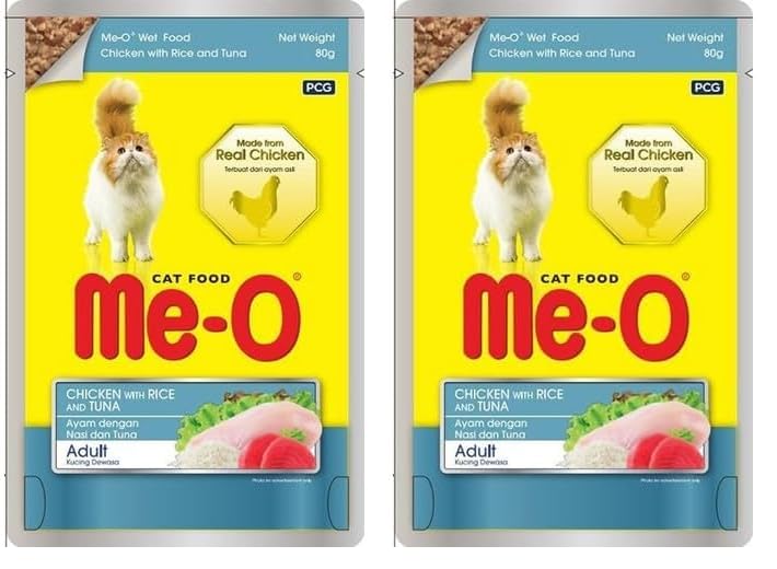 Me-O Tavuk ile Pirinç Ve Ton Balıklı, 80 gr 2li paket