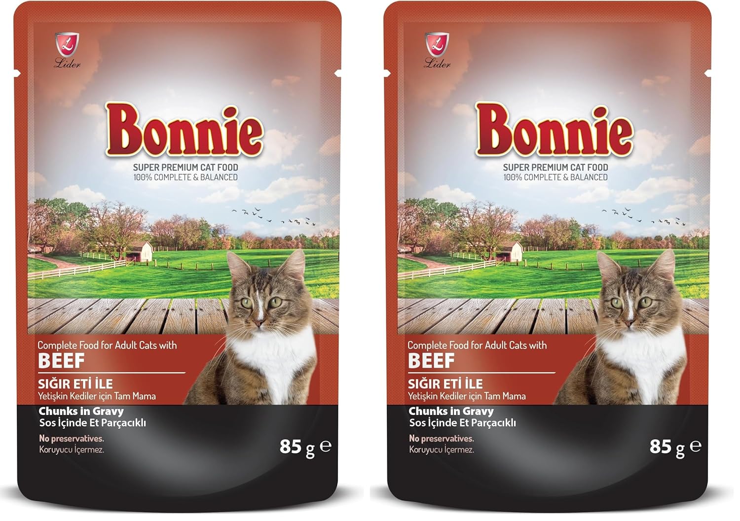Bonnie Dana Etli Pouch Jelly Kedi Konserve 85 Gr 2li paket