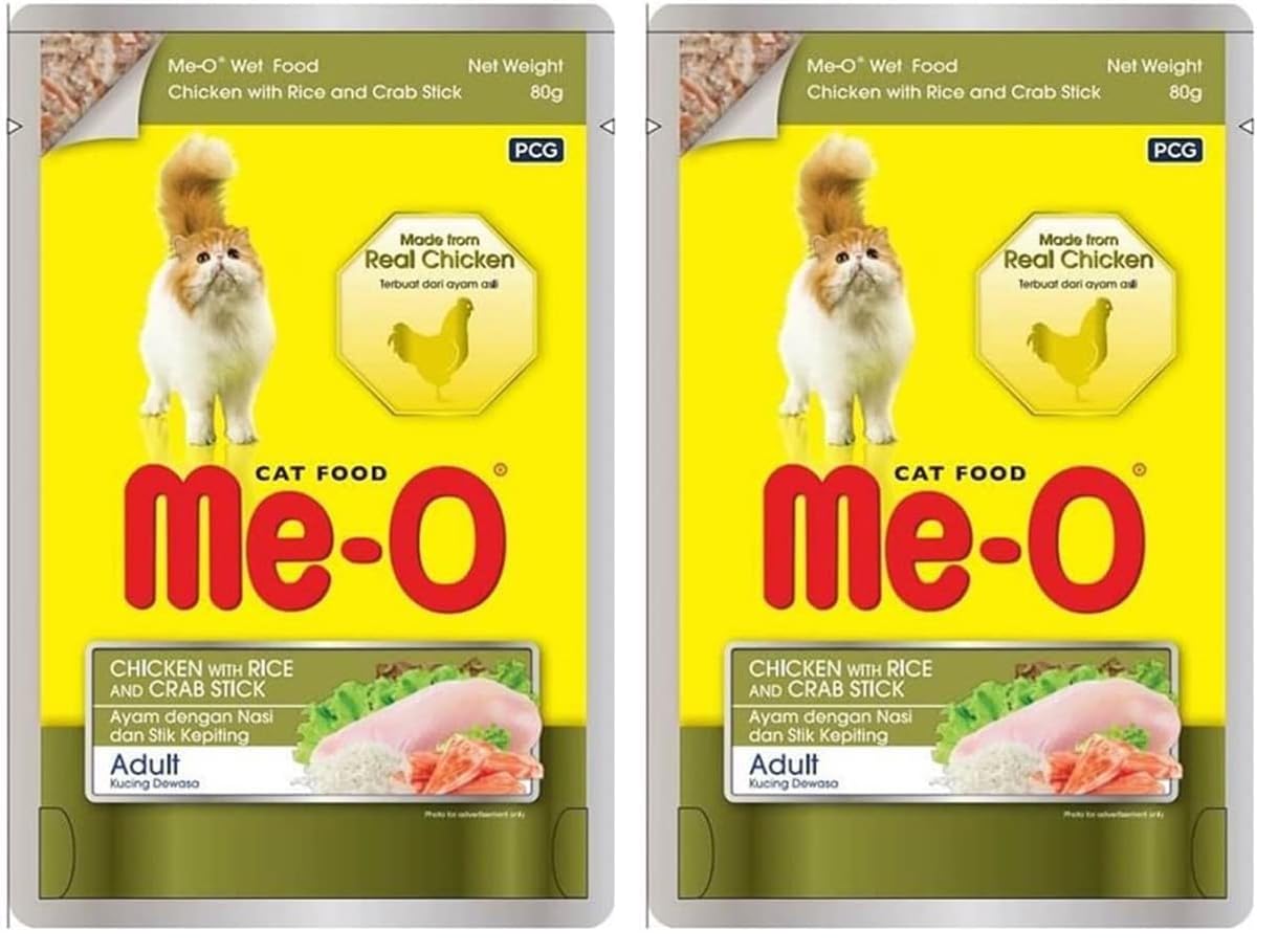 Me-O Tavuk ile Pirinç Ve Yengeçli, 80 gr 2li paket