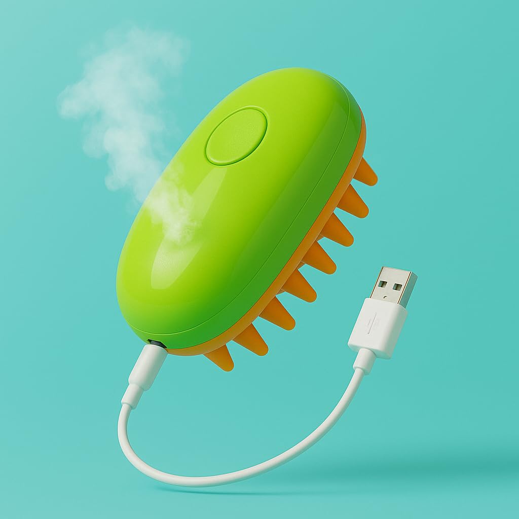 Suwors USB Şarjlı Buharlı Evcil Hayvan Fırçası – Su Hazneli Tüy Temizleme ve Masaj Fırçası | Kedi & Köpek Bakım Tarağı