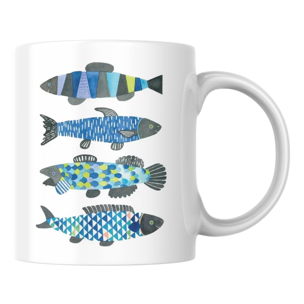 Balık Baskılı Kupa Bardak Hediyelik Şık Çay Kahve Kupası Coffee Mug