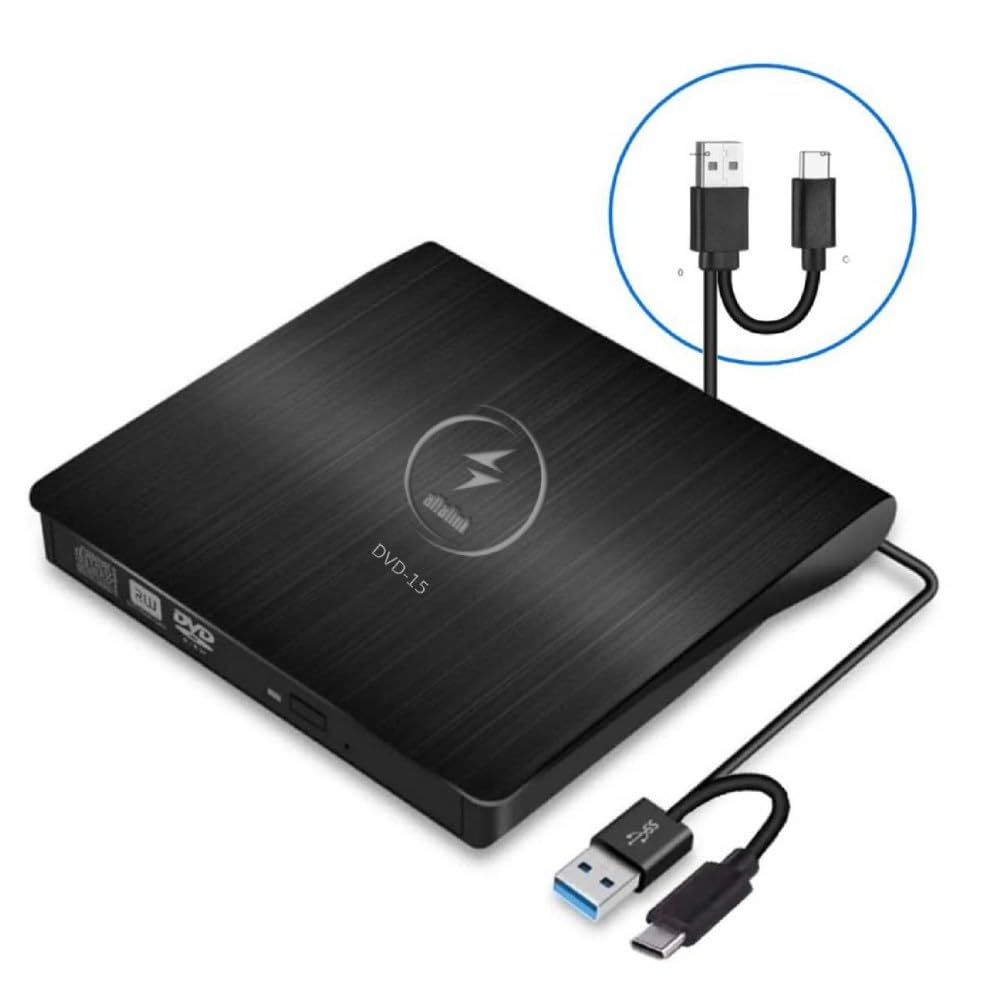 Alfalink Harici Dvd Rw External Taşınabilir Ultra İnce USB 3.0 Cd Dvd Yazıcı Okuyucu