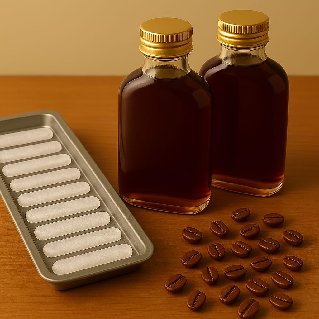 2 Adet Şeffaf Cold Brew Metal Gold Kapaklı Soğuk Kahve Yassı Cam Şişe 200 ml ve Çubuk Buz Kalıbı