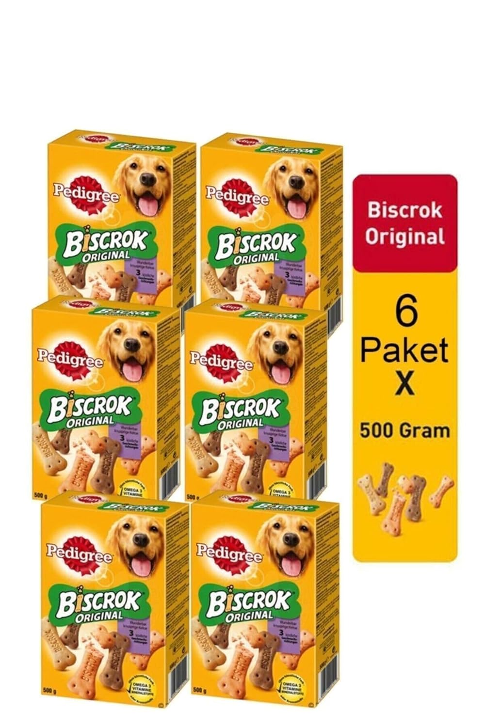 Pedigree Biscrok 500 Gr Köpek Ödül Bisküvi 6 Paket