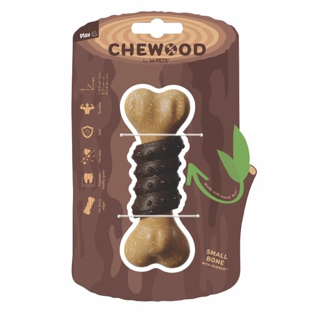 M-PETS CHEWOOD SMALL BONE WITH RUBBER KÖPEK OYUNCAĞI (S)